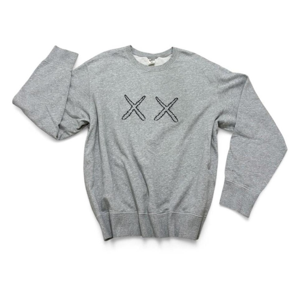 KAWS x Uniqlo grey crewneck Sesame Street sweatshirt Size XXL streetwear casual